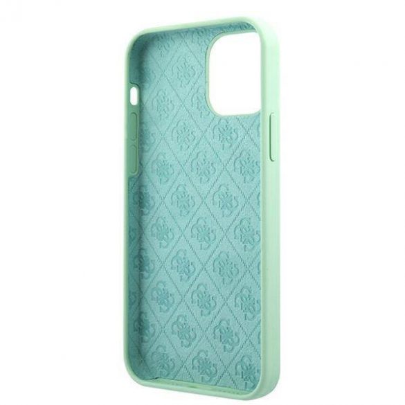 Guess GUHCP12MLSLMGGN iPhone 12/12 Pro 6,1" zielony/verde carcasă rigidă metal Logo Script