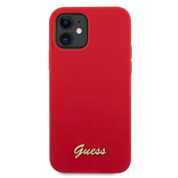 Guess GUHCP12SLSLMGRE iPhone 12 mini 5,4" roșu/roșu hard Husă Metal Logo Script husă