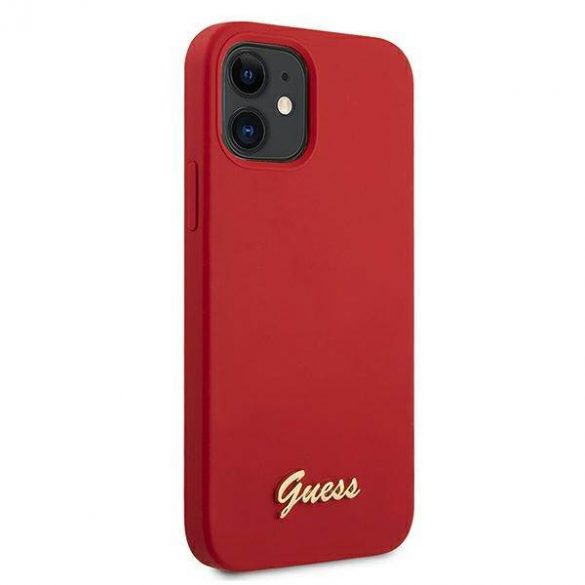 Guess GUHCP12SLSLMGRE iPhone 12 mini 5,4" roșu/roșu hard Husă Metal Logo Script husă