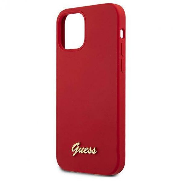 Guess GUHCP12SLSLMGRE iPhone 12 mini 5,4" roșu/roșu hard Husă Metal Logo Script husă