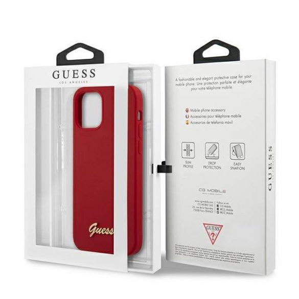 Guess GUHCP12SLSLMGRE iPhone 12 mini 5,4" roșu/roșu hard Husă Metal Logo Script husă