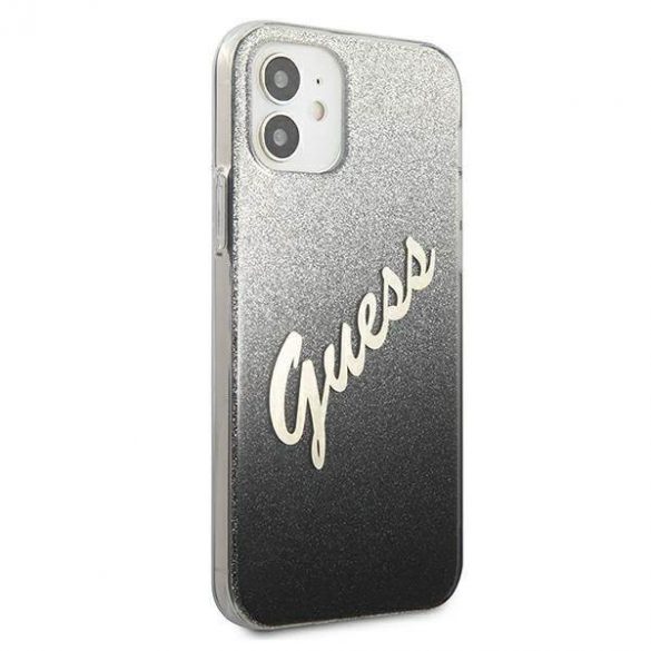 Guess GUHCP12SPCUGLSBK iPhone 12 mini 5,4" carcasă rigidă/neagră Husă cu sclipici gradient