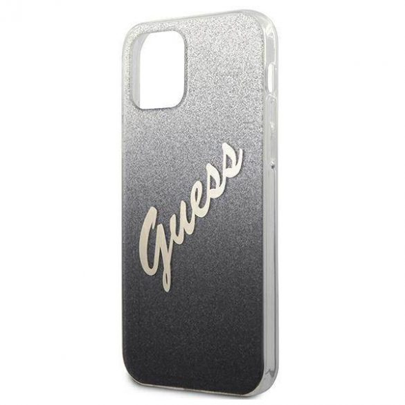 Guess GUHCP12SPCUGLSBK iPhone 12 mini 5,4" carcasă rigidă/neagră Husă cu sclipici gradient