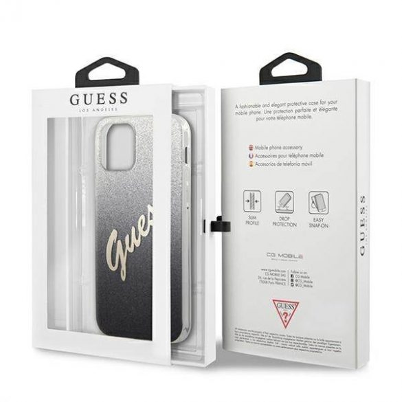 Guess GUHCP12MPCUGLSBK Husă rigidă pentru iPhone 12/12 Pro 6,1 inchi, negru/czarny