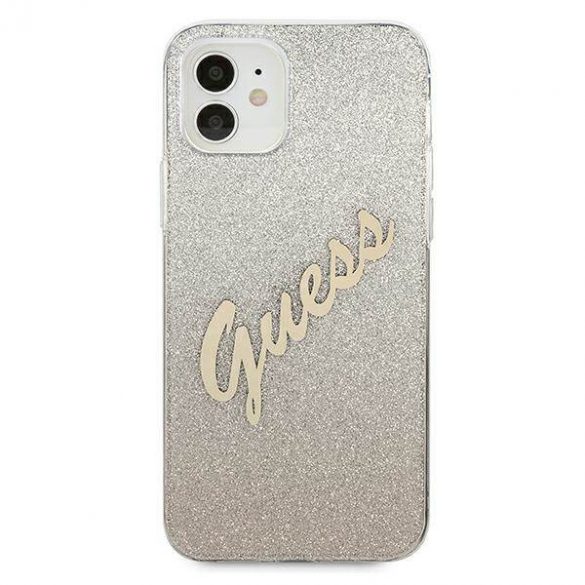 Guess GUHCP12SPCUGLSGO iPhone 12 mini 5,4" złoty/aurie Husă rigidă Glitter Gradient Script