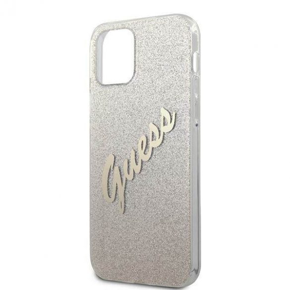 Guess GUHCP12MPCUGLSGO Husă rigidă pentru iPhone 12/12 Pro, 6,1" złoty/aurie Husă cu script cu sclipici gradient