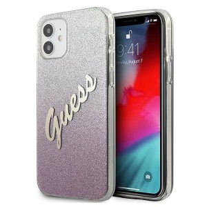 Guess GUHCP12SPCUGLSPI iPhone 12 mini 5,4" husă rigidă rożowy/roz Husă cu script cu sclipici gradient