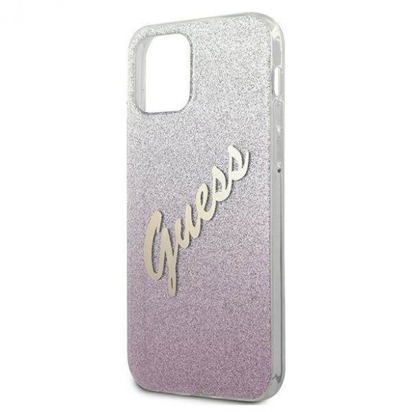 Guess GUHCP12SPCUGLSPI iPhone 12 mini 5,4" husă rigidă rożowy/roz Husă cu script cu sclipici gradient