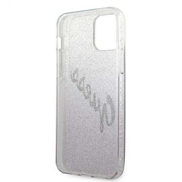 Guess GUHCP12MPCUGLSPI iPhone 12/12 Pro 6,1" husă rigidă rożowy/roz Husă cu script sclipici