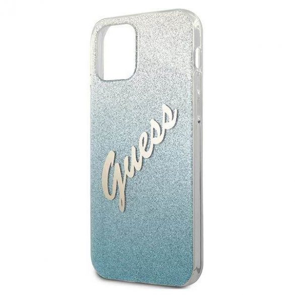 Guess GUHCP12SPCUGLSBL iPhone 12 mini 5,4" niebieski/albastru carcasă rigidă Glitter Gradient Script