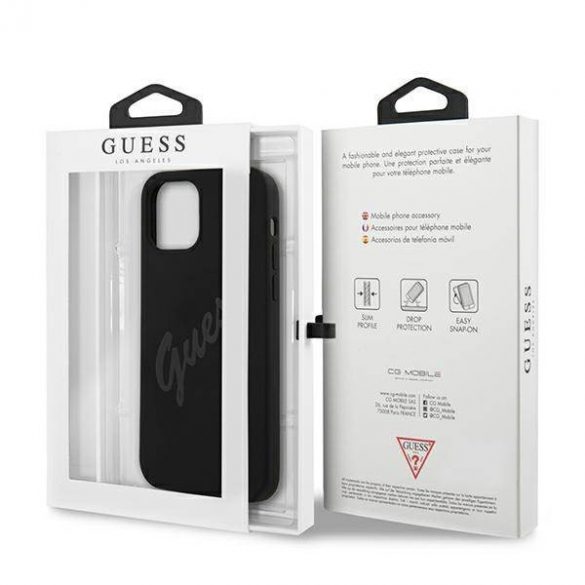 Guess GUHCP12SLSVSBK iPhone 12 mini 5,4" negru/negru hard Husă Script Vintage husă