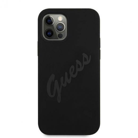 Guess GUHCP12LLSVSBK iPhone 12 Pro Max 6,7" carcasă rigidă/neagră Husă Script Vintage