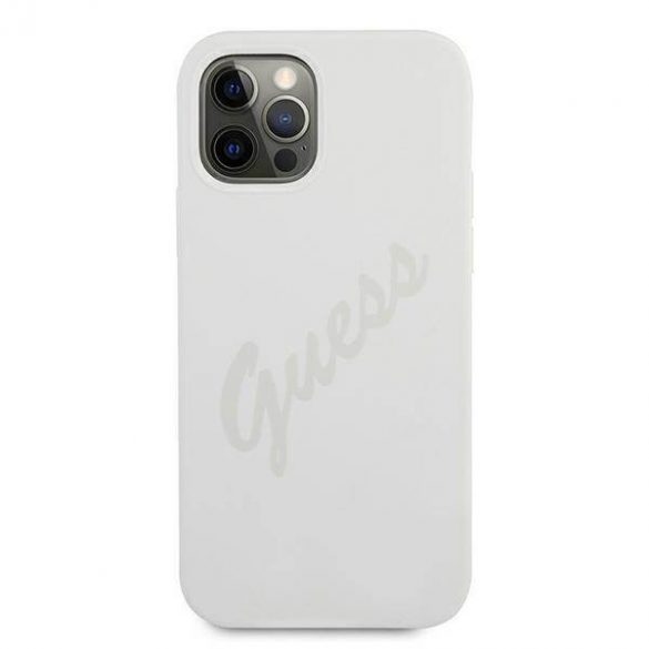 Guess GUHCP12MLSVSCR iPhone 12/12 Pro 6,1" kremowy/crem hardcase Husă Script Vintage