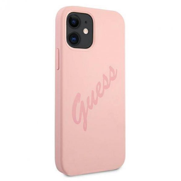 Guess GUHCP12SLSVSPI iPhone 12 mini 5,4" rożowy/roz husă rigidă Script Vintage