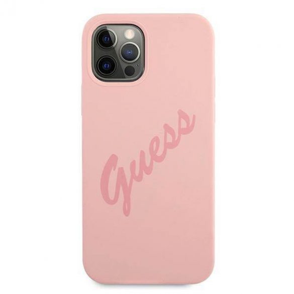 Guess GUHCP12LLSVSPI iPhone 12 Pro Max 6,7" rożowy/roz husă rigidă Script Vintage