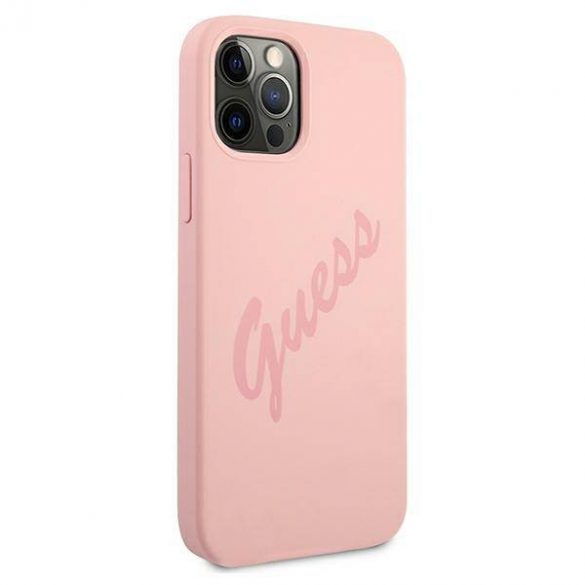 Guess GUHCP12LLSVSPI iPhone 12 Pro Max 6,7" rożowy/roz husă rigidă Script Vintage