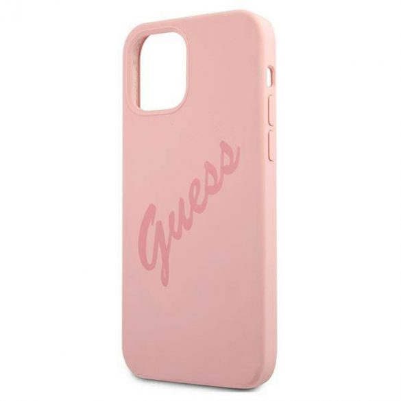 Guess GUHCP12LLSVSPI iPhone 12 Pro Max 6,7" rożowy/roz husă rigidă Script Vintage