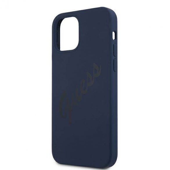 Guess GUHCP12MLSVSBL iPhone 12/12 Pro 6,1" niebieski/albastru hardcase Script Vintage