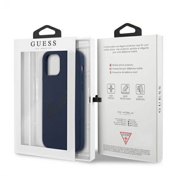 Guess GUHCP12LLSVSBL iPhone 12 Pro Max 6,7" niebieski/albastru hardcase Script Vintage