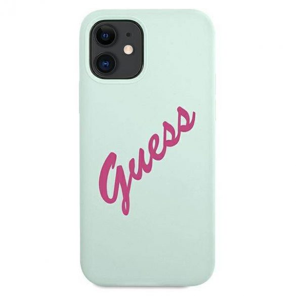 Guess GUHCP12SLSVSBF iPhone 12 mini 5,4" niebieski fuksja/blue fuschia hardcase Husă vintage din silicon