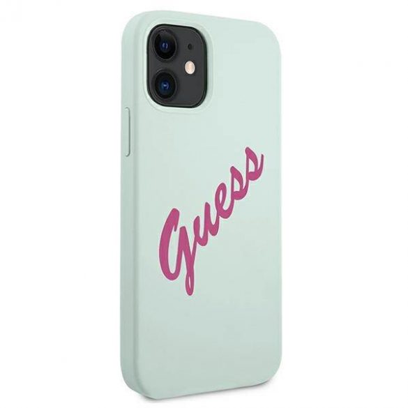 Guess GUHCP12SLSVSBF iPhone 12 mini 5,4" niebieski fuksja/blue fuschia hardcase Husă vintage din silicon