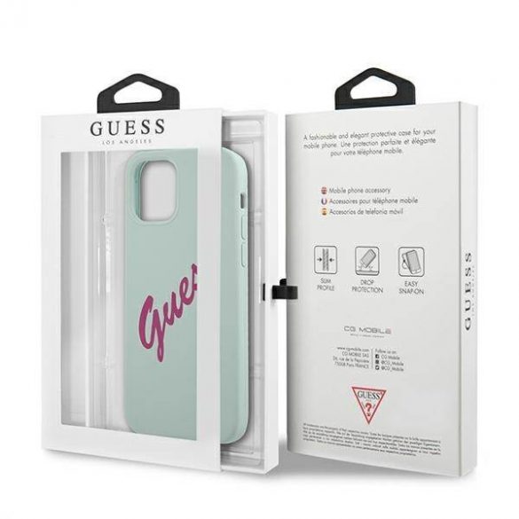 Guess GUHCP12SLSVSBF iPhone 12 mini 5,4" niebieski fuksja/blue fuschia hardcase Husă vintage din silicon