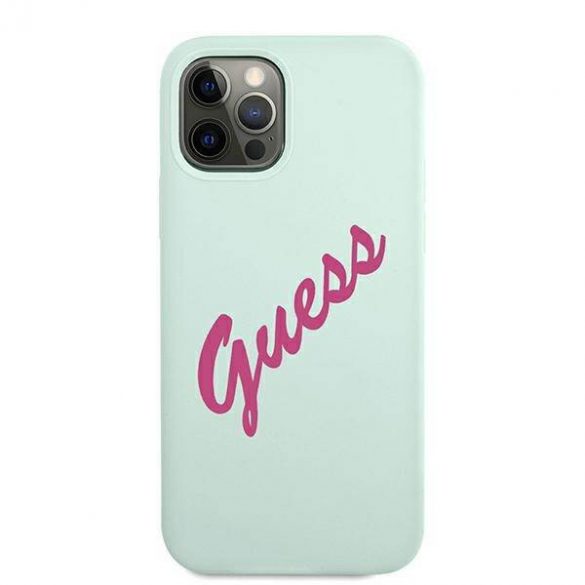 Guess GUHCP12MLSVSBF iPhone 12/12 Pro 6,1" niebieski fuksja/blue fuschia hardcase Husă vintage din silicon