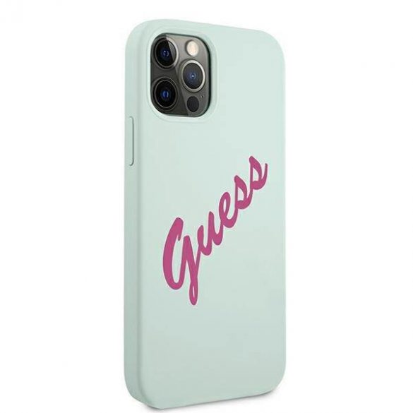 Guess GUHCP12MLSVSBF iPhone 12/12 Pro 6,1" niebieski fuksja/blue fuschia hardcase Husă vintage din silicon