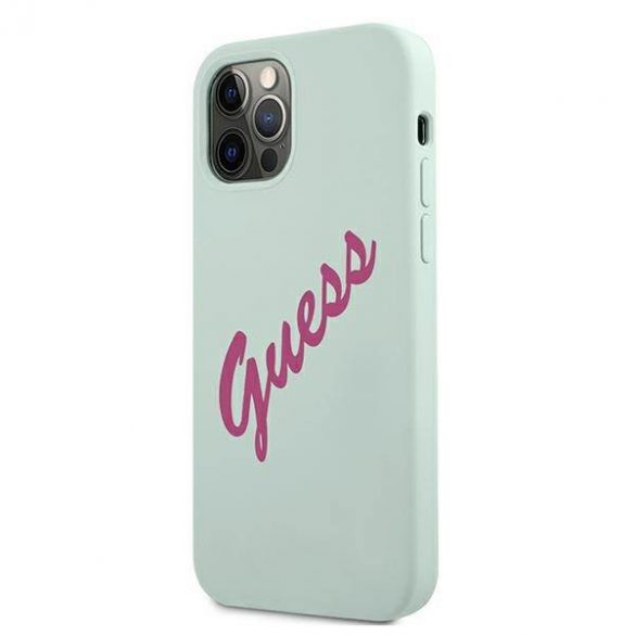 Guess GUHCP12LLSVSBF iPhone 12 Pro Max 6,7" niebieski fuksja/blue fuschia hardcase Husă vintage din silicon