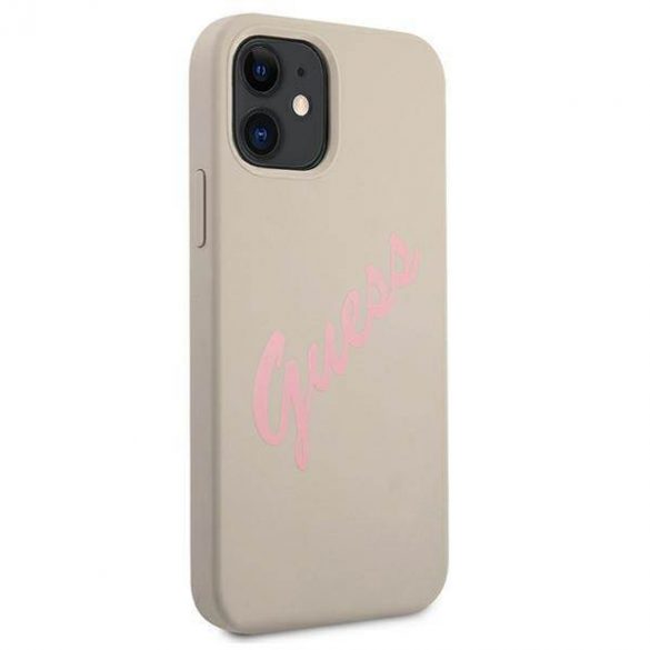 Guess GUHCP12SLSVSGP iPhone 12 mini 5,4" szaro różowy/gri roz husă Hardcase Silicon Vintage