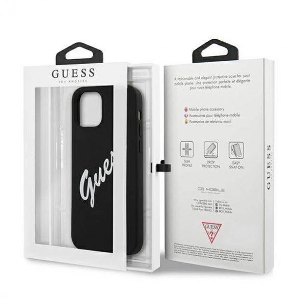 Guess GUHCP12SLSVSBW iPhone 12 mini 5,4" carcasă biały/alb negru Husă rigidă din silicon Husă vintage