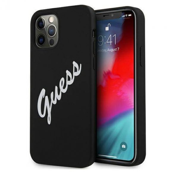 Guess GUHCP12LLSVSBW iPhone 12 Pro Max 6,7" carcasă rigidă biały/alb negru Husă vintage din silicon