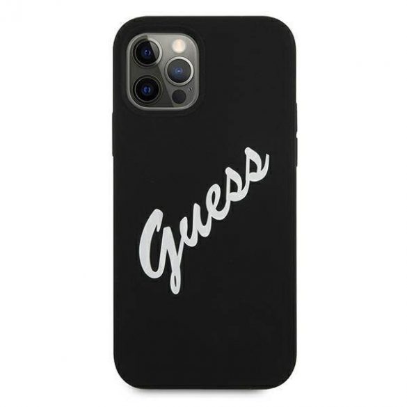 Guess GUHCP12LLSVSBW iPhone 12 Pro Max 6,7" carcasă rigidă biały/alb negru Husă vintage din silicon