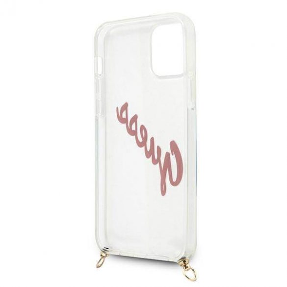 Guess GUHCP12SCRTVSPI iPhone 12 mini 5,4" rożowy/roz husă rigidă Script Vintage