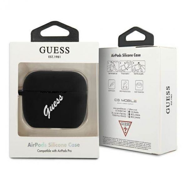 Husă Guess GUACAPLSVSBW AirPods Pro husă biały/negru alb silicon Vintage