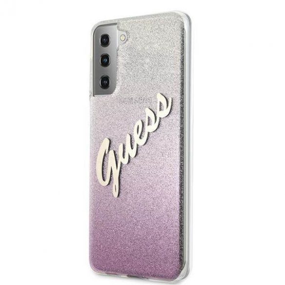 Guess GUHCS21MPCUGLSPI S21+ G996 husă rigidă rożowy/roz Carcasă cu script cu sclipici gradient