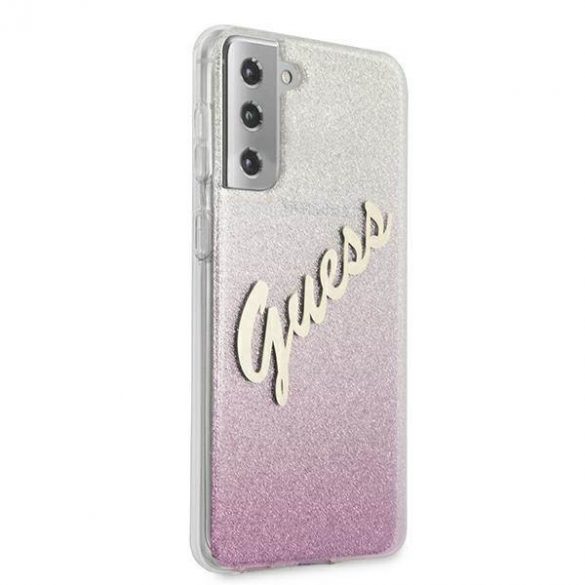 Guess GUHCS21MPCUGLSPI S21+ G996 husă rigidă rożowy/roz Carcasă cu script cu sclipici gradient