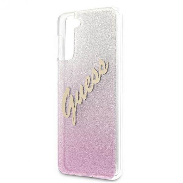 Guess GUHCS21MPCUGLSPI S21+ G996 husă rigidă rożowy/roz Carcasă cu script cu sclipici gradient