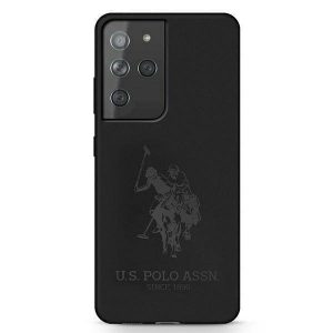 US Polo USHCS21LSLHRTBK S21 Ultra G998 negru / negru silicon pe ton husă