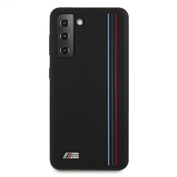 Etui BMW BMHCS21MSIVTBK S21+ G996 czarny/negru Husa Silicone Stripes M Collection