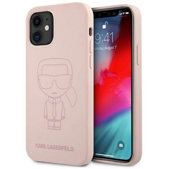 Karl Lagerfeld KLHCP12SSILTTPI iPhone 12 mini 5,4" Silicon Ikonik Outline różowy/roz