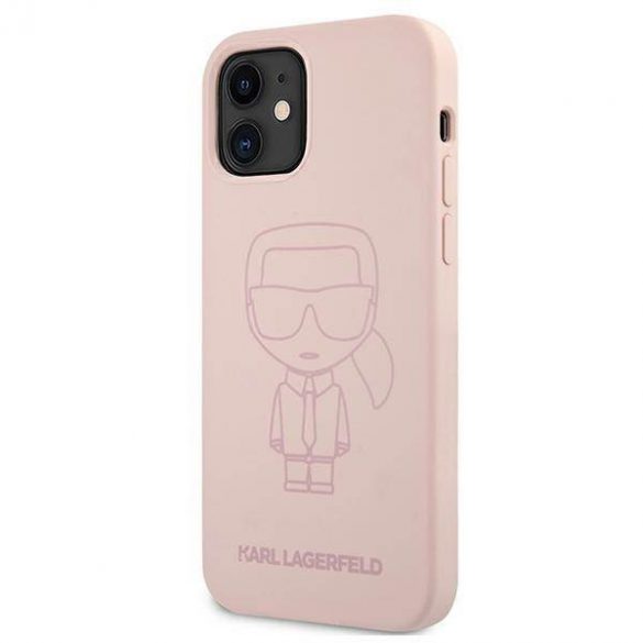 Karl Lagerfeld KLHCP12SSILTTPI iPhone 12 mini 5,4" Silicon Ikonik Outline różowy/roz