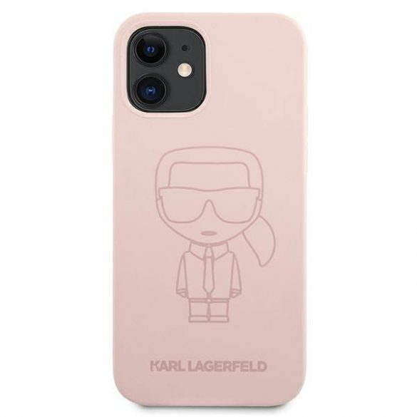 Karl Lagerfeld KLHCP12SSILTTPI iPhone 12 mini 5,4" Silicon Ikonik Outline różowy/roz