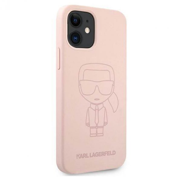 Karl Lagerfeld KLHCP12SSILTTPI iPhone 12 mini 5,4" Silicon Ikonik Outline różowy/roz