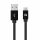 Xqisit kabel Cotton USB C 3.0 czarny /negru 1,8 m 27749