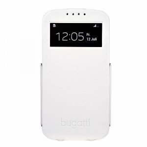 Carcasa Bugatti UltraThin Flip i9505 S4 alba 08297