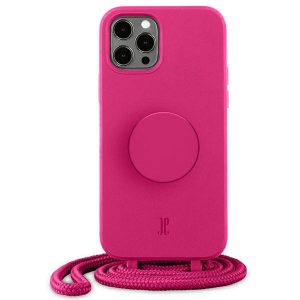 Etui JE PopGrip iPhone 12/12 Pro 6,1 różowy/orhidee floare 30090 (Just Elegance)"