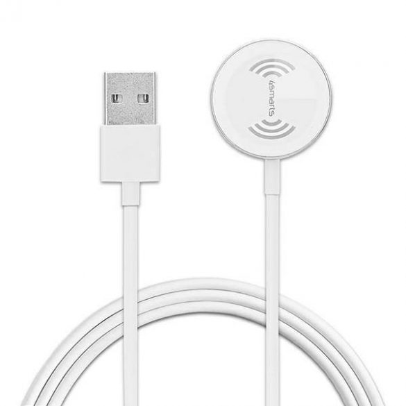 4smarts Ładowarka indukcyjna VoltBeam Mini pentru Apple Watch 1-8/SE z kablem 1m USB-A 2.5W biały/alb 462330