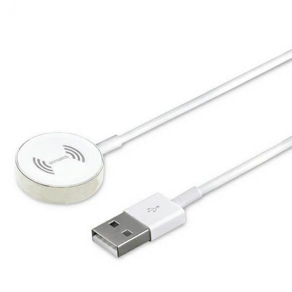 4smarts Ładowarka indukcyjna VoltBeam Mini pentru Apple Watch 1-8/SE z kablem 1m USB-A 2.5W biały/alb 462330