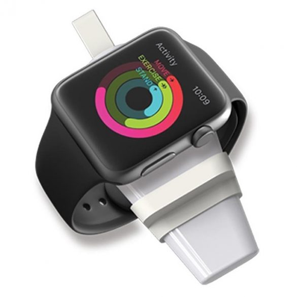 4smarts Ładowarka indukcyjna VoltBeam Mini pentru Apple Watch 1-8/SE z kablem 1m USB-A 2,5 W biały/alb 462332